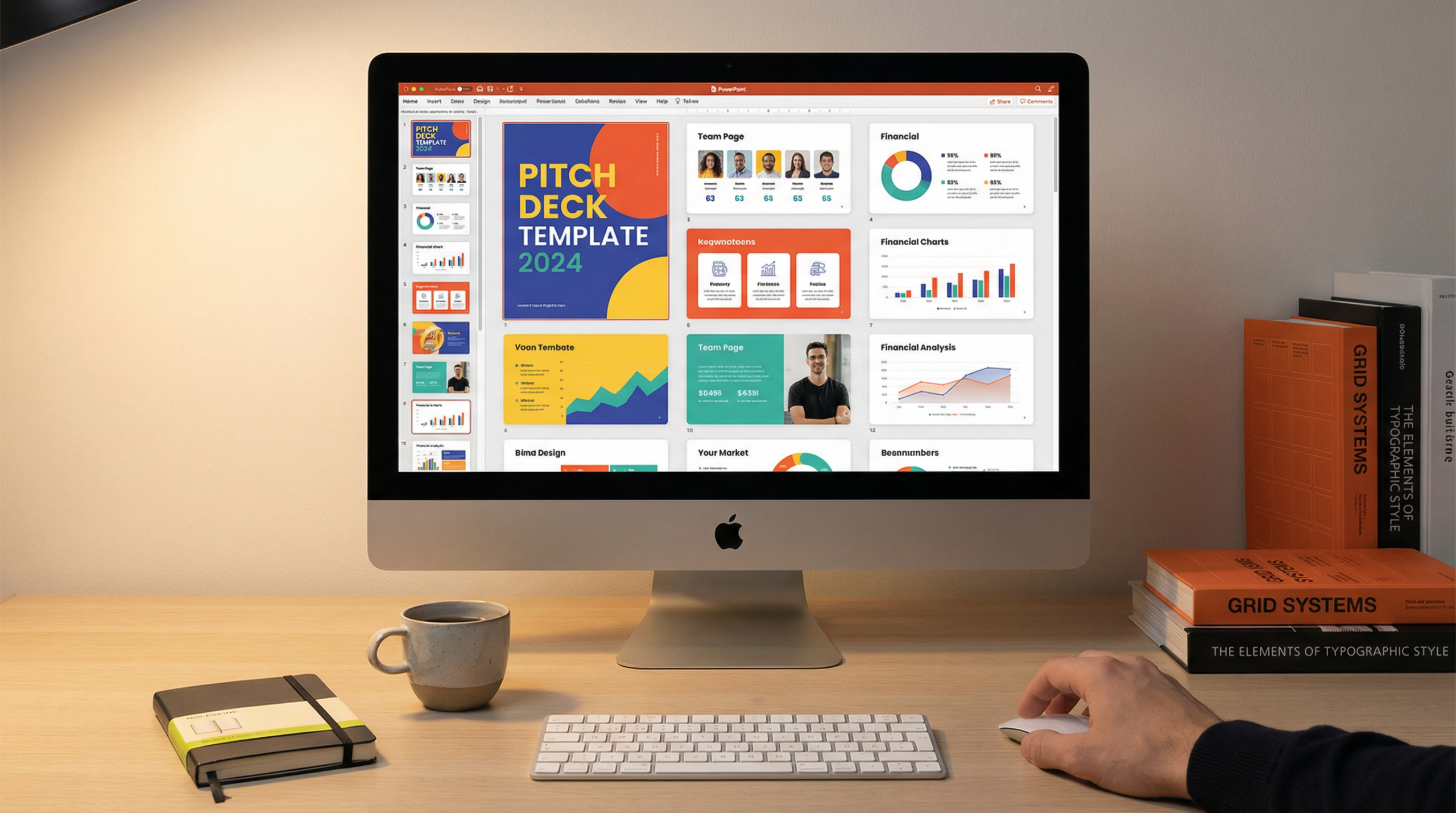 Designer working on template