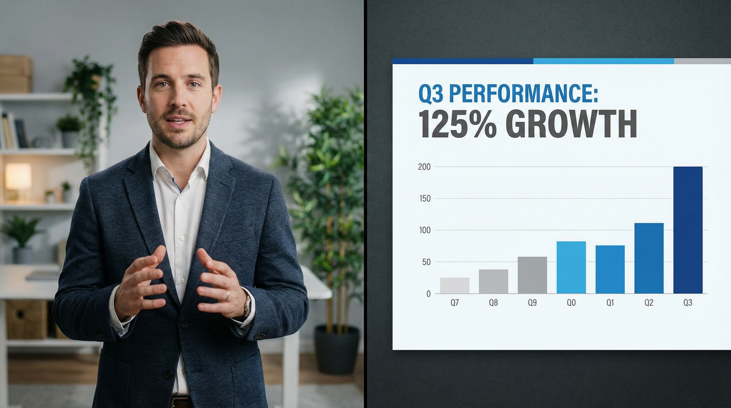 Split screen remote presentation