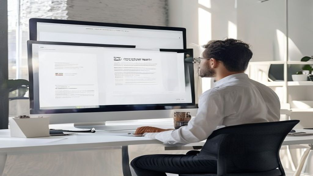Professional designer working on white space presentations design with minimalist slide layout