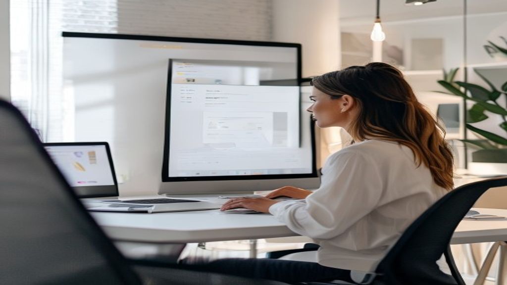 Presentation designer sharing a coaching sales presentation with prospect via video call