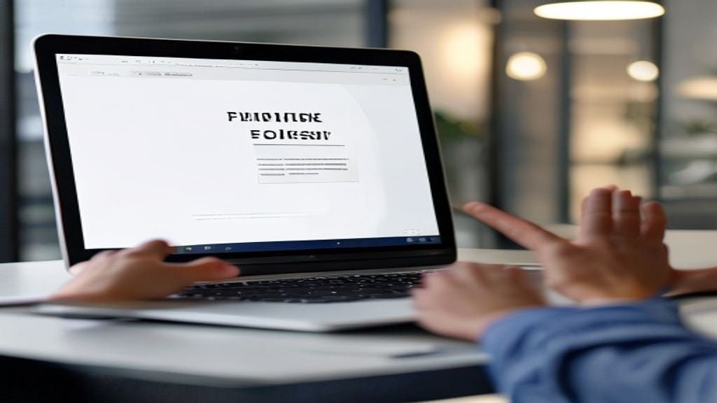 Business professional presenting a clean slide with minimal text and focused message