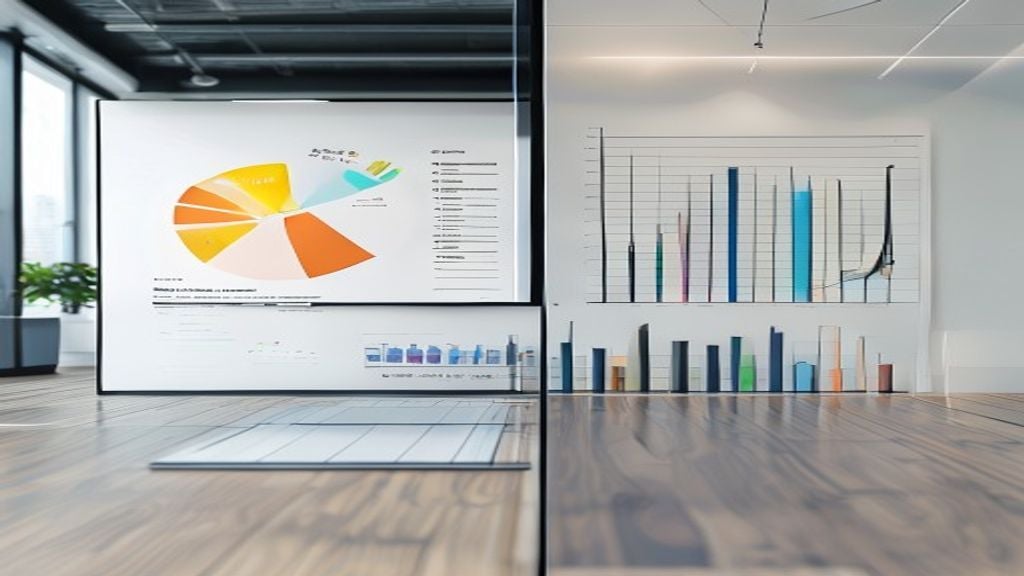 Comparison of chart types showing clear bar chart vs confusing pie chart for presenting data