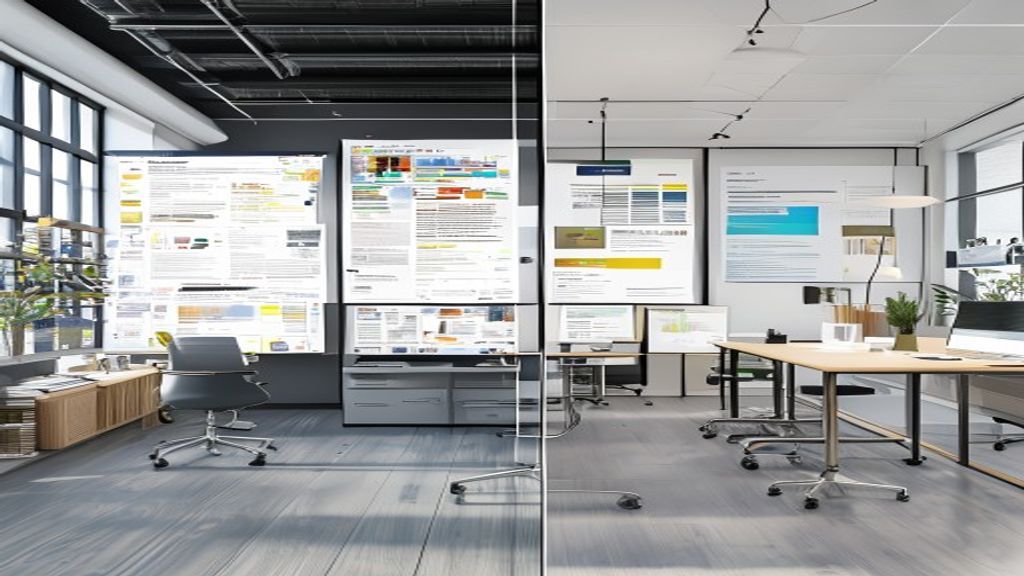Professional slide design hierarchy showing typography, color, and visual focus elements
