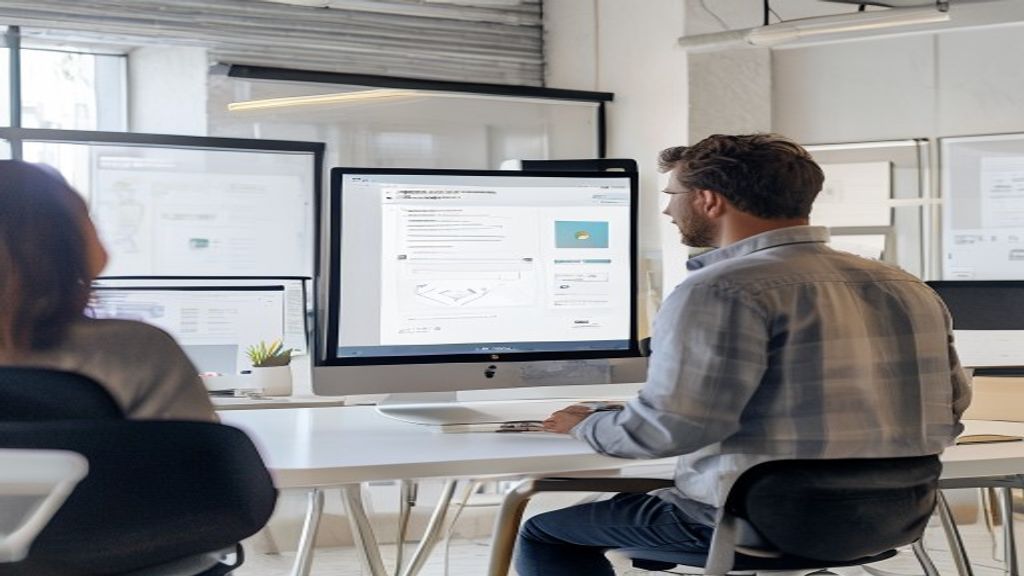Startup founder presenting product demo slide deck to customers