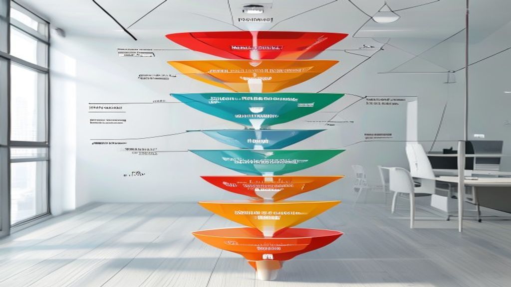 Funnel presentation structure flows from problem through impact to action decision